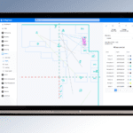 Location intelligence application screen showing the movement of assets and people.